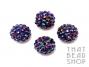Purple Iris Resin Pave Rhinestone Beads - 14mm